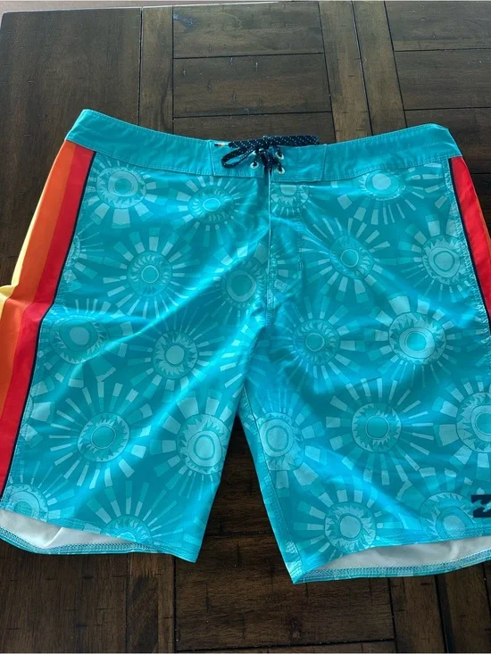 Billabong Navy and Light Blue Airlite D'Bah Swim Trunks