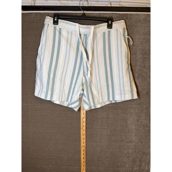 VRST Mens Board Shorts Blue White Striped Mesh Lined shorts Size L 5