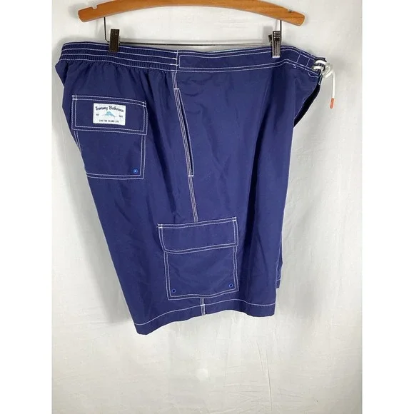 TOMMY BAHAMA Baja Lei Blue Swim Trunks With Liner Big Mens Size 2XLB