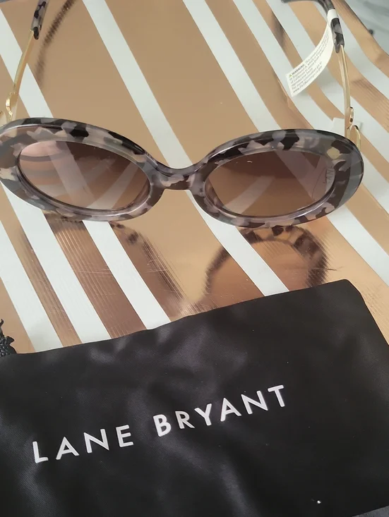Lane BryantTortoise Print Circle Sunglasses with Gold Arms