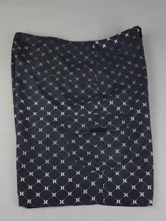 Hurley Men's Black Patterned Swim Trunks