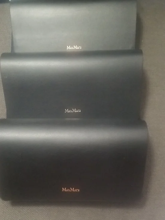 MaxMara Navy Leather Clutch Trio