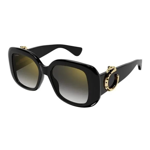 Cartier CT0471S Sunglasses Black Grey Acetate