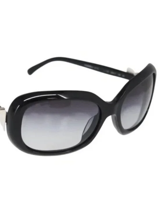 CHANEL Sunglasses plastic Black CC Auth ka1827