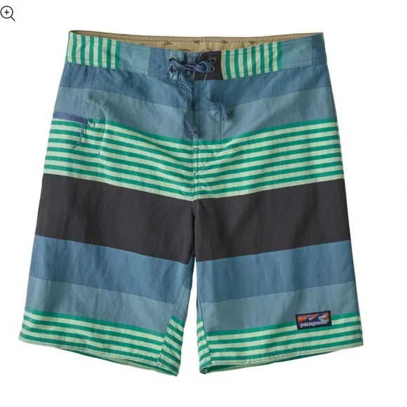 Patagonia Wavefarer Striped Board Shorts Size 40 EUC