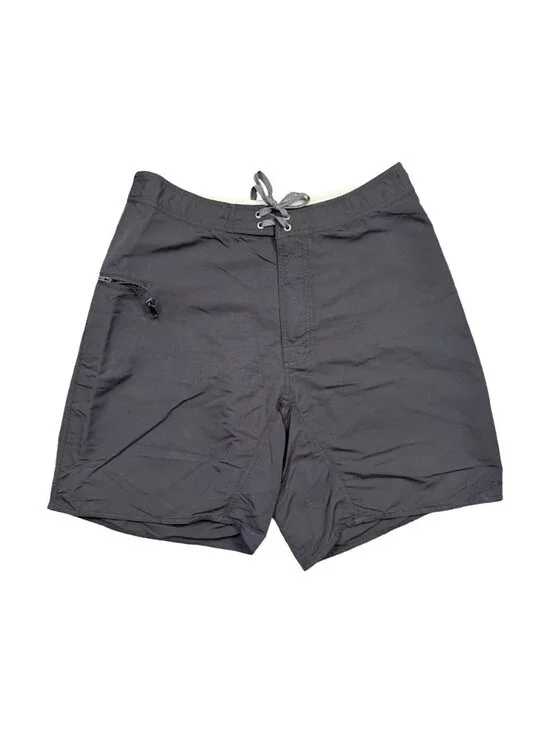 Patagonia Wavefarer Board Shorts Mens 35 Black Swim Surf Trunks Nylon Zip Pocket