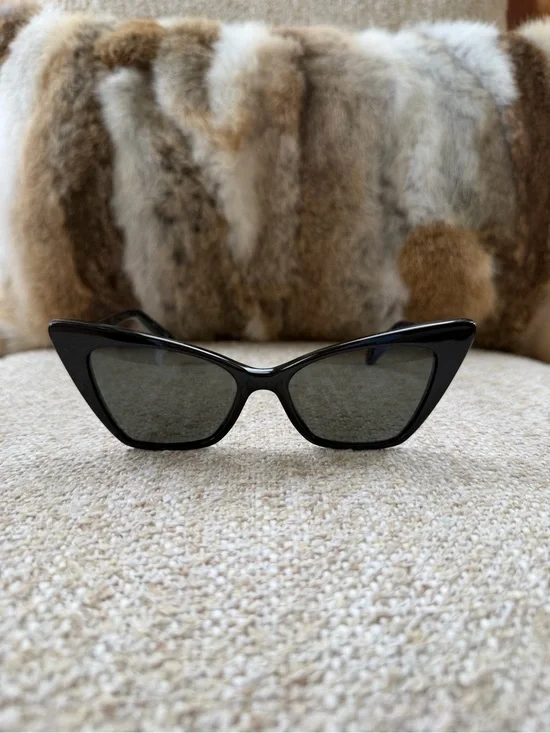 Saint Laurent Black Cat-Eye Sunglasses