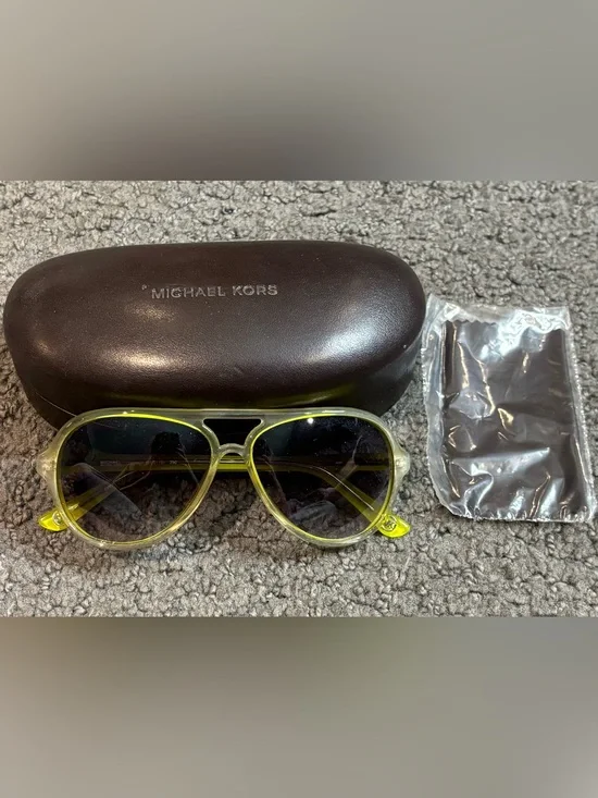 Michael Kors Women Aviator Sunglasses M2811S 750 Yellow Caicos 57mm