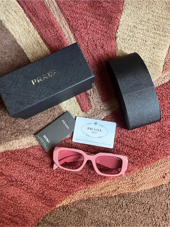 Prada Pink Rectangular Sunglasses