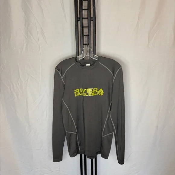 Riviera Gray Rash Guard with‎ Yellow Logo