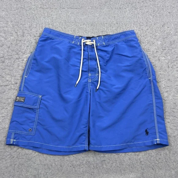 Polo‎ Ralph Lauren Swim Trunks Men's XL Navy Cargo Board Shorts Mesh Lined Pony