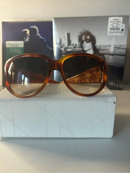 Christian Dior Swarovski Crystal Acetate amber Italian sunglasses