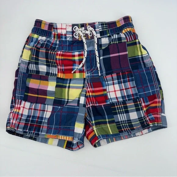 Baby GAP Toddler Boys Colorful Plaid Swim Trunks