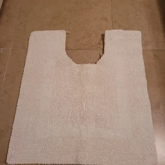 White Cotton Toilet Floor Mat