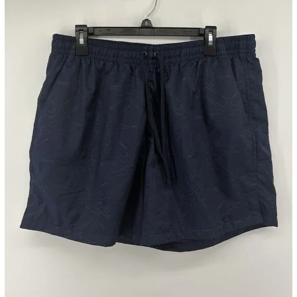 Nike Swim Trunks Men’s XL Navy Blue Embroidered Swoosh Mesh Lined board Shorts