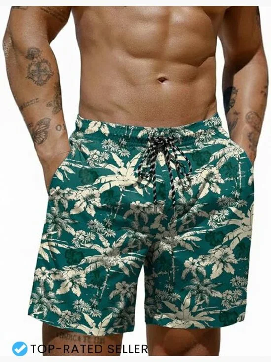 Mens Swim Trunks 7 inch Board Shorts with Mesh Liner Quick Dry Beach Shorts