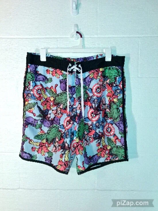 Marvel Comics Superhero Men's Swim Trunks Board Shorts Swimwear Adult XL