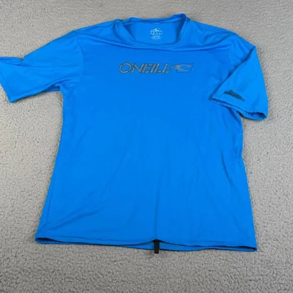 O'NEILL Rash Guard Mens Small Blue Skins 6oz UV 50+ Protection Surf Swim Shirt