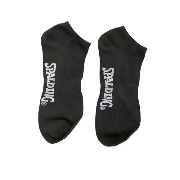 Spalding Mens Large Black Low Cut Ankle Athletic Running Socks Athleisure C12-11