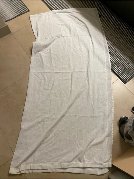 Lucky Brand White Patterned Shower Curtain