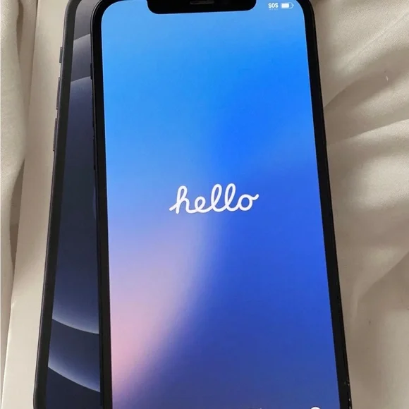 Apple Black Smartphone with Blue Screen