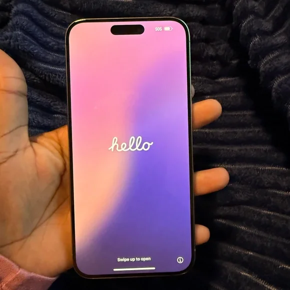 Apple Smartphone with Purple Gradient Display