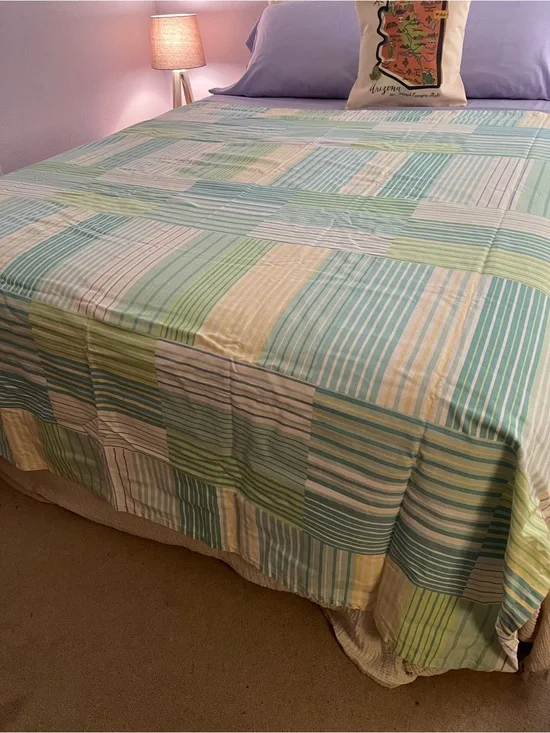 Martha Stewart Striped Patchwork shower curtain.