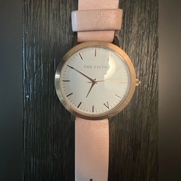 The Fifth rose gold and pink ladies watch