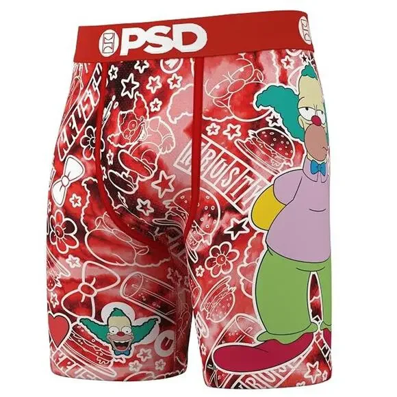 PSD Men's Medium Red Krusty the Clown The Simpsons Boxer Briefs V6-4
