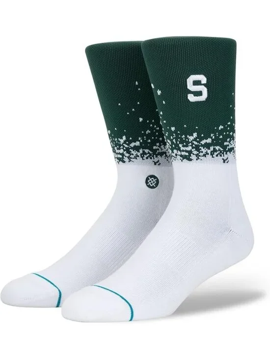 Stance Mens Michigan State Dip Socks M558C17MSU Green Size Large 9-12