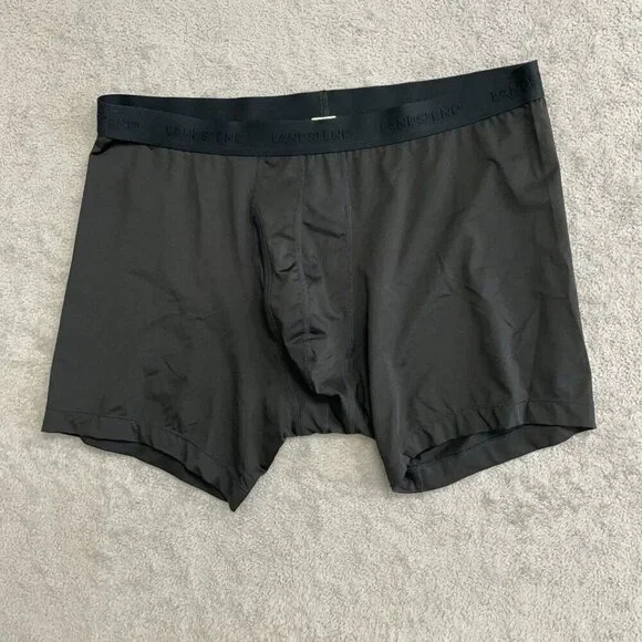 NEW Lands' End Men's XL Black Boxer Briefs 3 Pack Moisture-Wicking Breathable