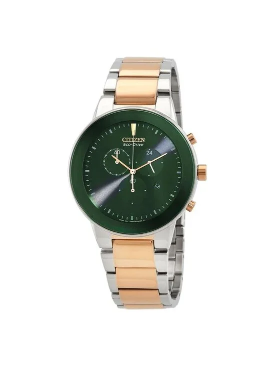NWT Citizen Chronograph Eco-Drive Green Dial Men's Watch