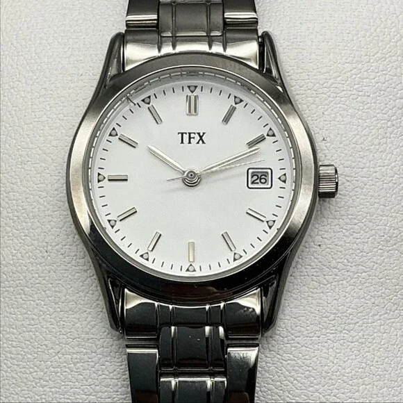 TFX by Bulova Womens Watch 26mm Silver Tone Date 36M100 in Box New Battery 7.5