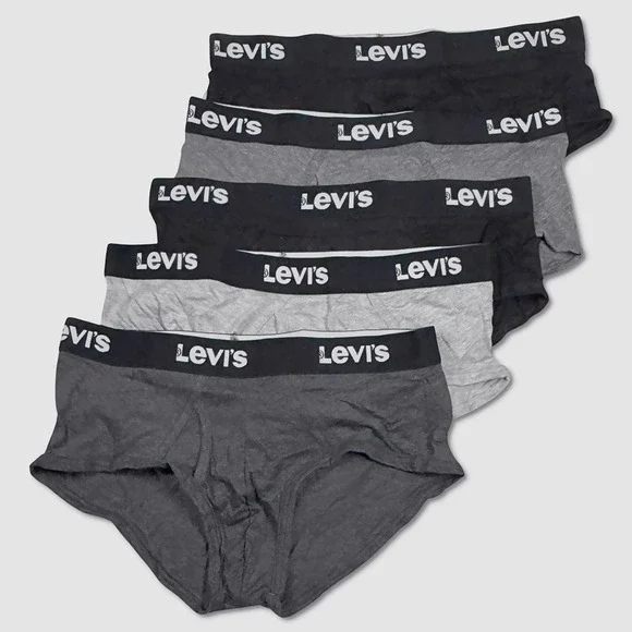 Levi's Low Rise Briefs / Underwear - NEW‎ Mens Large (36-38) 5-Pack - #48488-D1