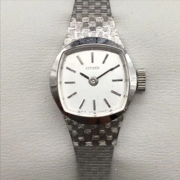Vintage Citizen 6302 Womens Watch 16mm White Gold Plated Manual Wind 6