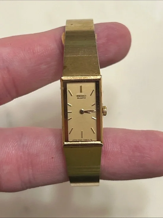 Seiko Gold Rectangular Bracelet Watch