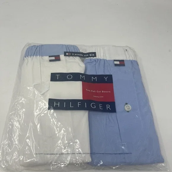 Vintage Tommy Hilfiger Full Cut Boxers 2-Pack Underwear Shorts Mens Small 2001