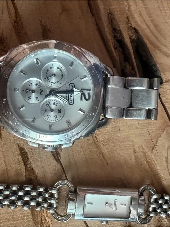 Coach Boyfriend Silver-Tone Chronograph Watch