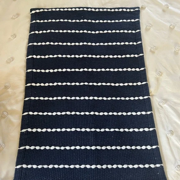 Navy & White Floral Bath Bundle: Shower Curtain, Towels & Math