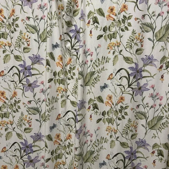 Linen/ cotton blend botanical shower curtain