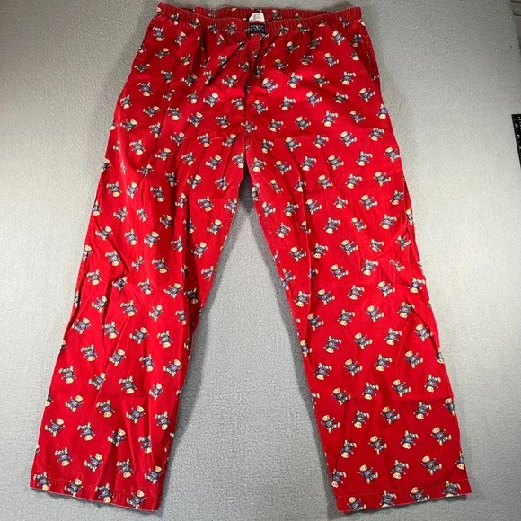 Polo‎ Ralph Lauren Pajama Pants Mens Large Red Polo Bear Cotton Sleepwear Lounge