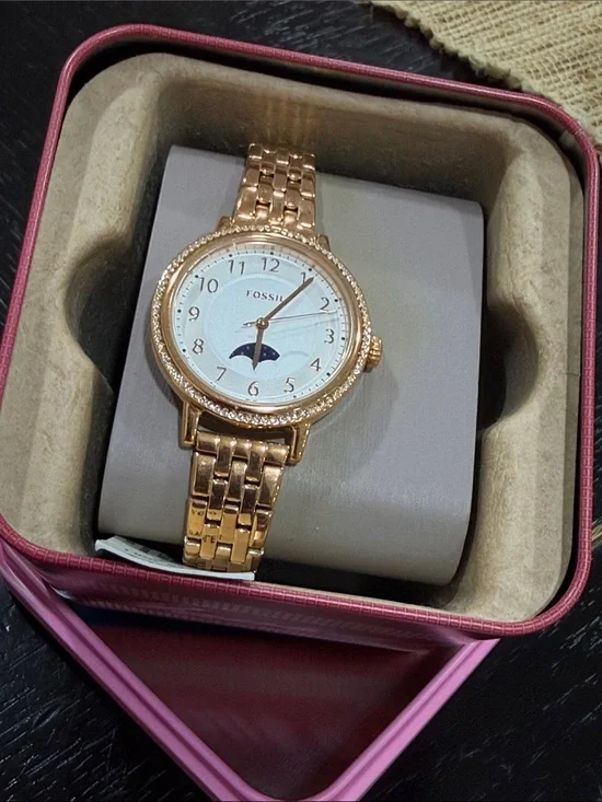 Fossil Rose Gold Moonphase Women's Bracelet Watch