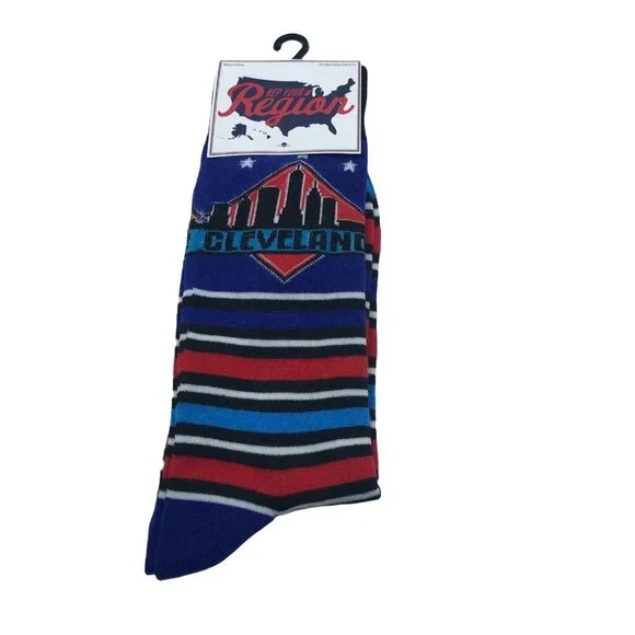 Cleveland‎ Guardians Men Socks NWT Sz 8-12 Rep Your Region Polyester Blend
