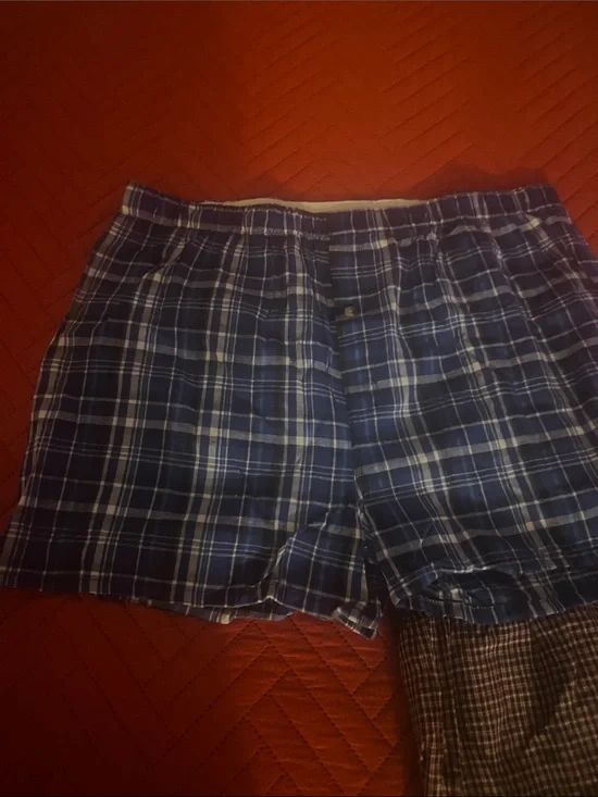 2 Men’s Plaid Boxer Shorts Set - Blue & Brown Plaid