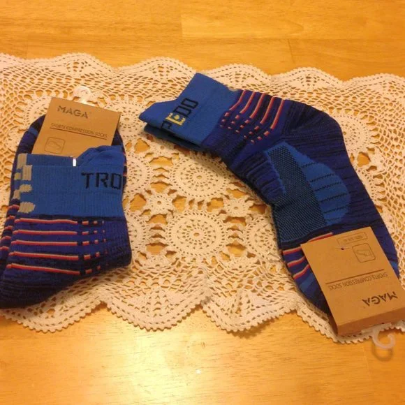 Sports Compression Socks, two pair bundle, size 4-6, short