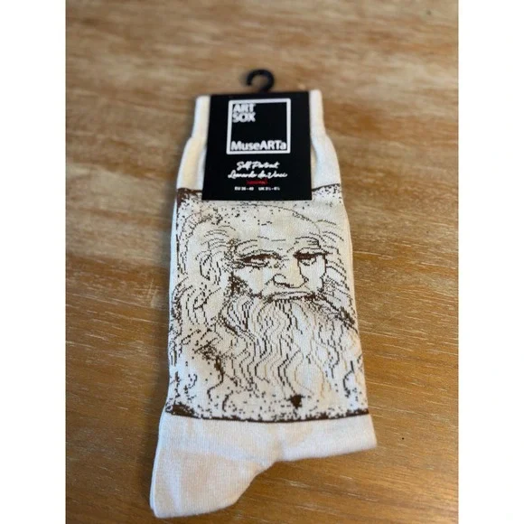 MuseARTa Art Socks Leonardo Da Vinci Vitruvian Man Cotton‎ Blend