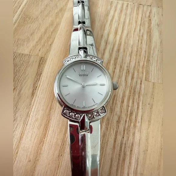 Citizen eco-drive ladies silver tone dress watch