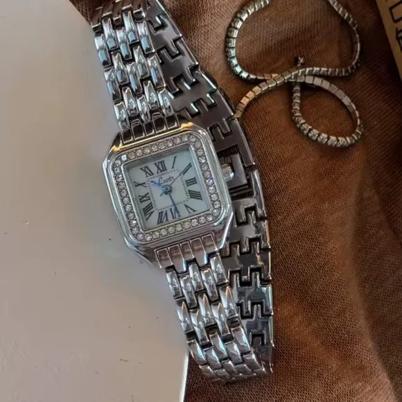 Classic Panthere silver rectangle stainless women’s watch Adjustable Strap Tool