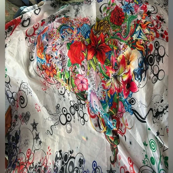 Colorful Heart Graphic shower curtain  New without packaging