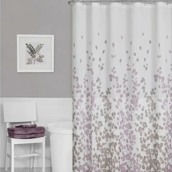Elegant Purple Floral Shower Curtain